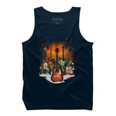 Men's Design By Humans Christmas Guitars By Cashfish Tank Top 5 Men's Design By Humans Christmas Guitars By Cashfish Tank Top - Image 5