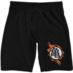 Dragon Ball Z Master Roshi Kanji Symbol Men's Black Sleep Pajama Shorts -Comfa Wear Shop GUEST d4f01cad e597 4506 8d54 768833289e02