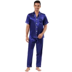 Lars Amadeus Men's Satin Pajama Sets Sleepwear Short Sleeves Button Down Night Wear Set -Comfa Wear Shop GUEST d64c3c4b b641 4258 8f69 01868ebde56b
