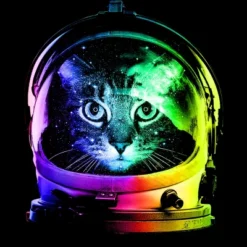 Men's Design By Humans Astronaut Cat By Clingcling Tank Top