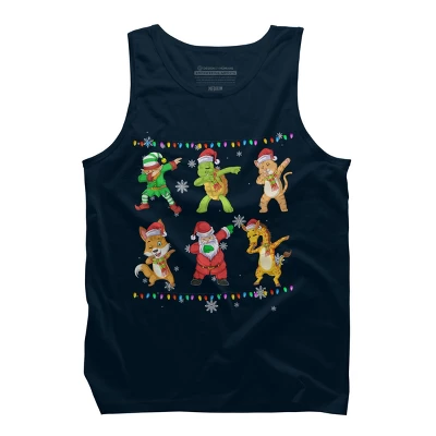 Men's Design By Humans Christmas Dabbing Cartoon Animals By Shirtpublic Tank Top 5 Men's Design By Humans Christmas Dabbing Cartoon Animals By Shirtpublic Tank Top - Image 5