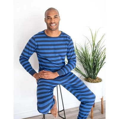 Leveret Mens Two Piece Cotton Striped Pajamas 2 Leveret Mens Two Piece Cotton Striped Pajamas - Image 2