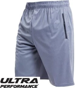 Ultra Performance 5 Pack Mens Athletic Running Shorts, Basketball Gym Workout Shorts For Men With Zippered Pockets