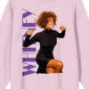 Whitney Houston Power Pose Crew Neck Long Sleeve Cradle Pink Unisex Adult Tee-3XL