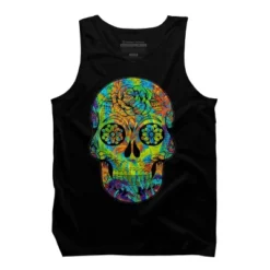 Men's Design By Humans Dia Del Muertos Day Of The Dead Halloween Floral Skull By Ppanda Tank Top -Comfa Wear Shop GUEST def88d97 aa8a 49d6 8096 b2bbbbc63f4b