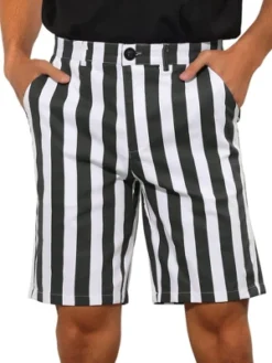 Lars Amadeus Men's Summer Flat Front Color Block Striped Chino Shorts -Comfa Wear Shop GUEST e0170270 ffcf 4a6e b886 2c4b6d3c853c