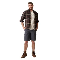 Wearfirst Men's Switchback Stretch Cotton-Nylon Zippered Cargo Short
