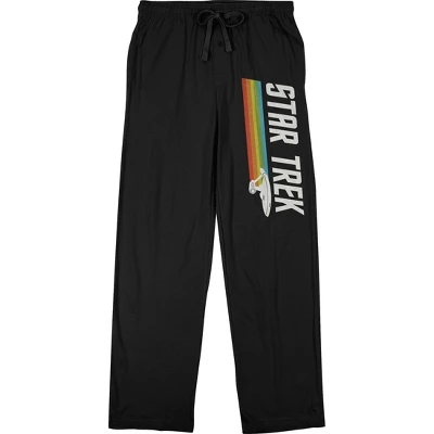 Star Trek Original Series Enterprise In Motion Men's Black Sleep Pajama Pants 3 Star Trek Original Series Enterprise In Motion Men's Black Sleep Pajama Pants - Image 3
