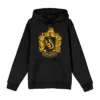 Harry Potter Hufflepuff Crest Long Sleeve Unisex Adult Hooded Sweatshirt