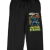 Marvel Comics Presents Dr. Strange With Logo Men's Black Sleep Pajama Pants