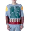 Star Wars Men's Boba Fett Costume Shirt And Pants Pajama Set With Cape Grey