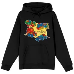 Caillou Four Toy Trucks Men's Black Graphic Hoodie -Comfa Wear Shop GUEST fb3f0f73 44ce 4879 8abc dd73653d2efe