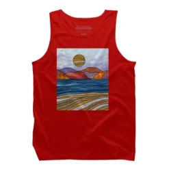 Men's Design By Humans Beach Landscape Stain Glass By Maryedenoa Tank Top -Comfa Wear Shop GUEST fb75dea1 cd17 4024 a47c 2691689ac9ea