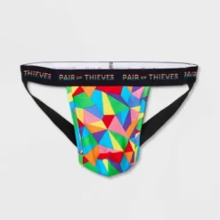 Pair Of Thieves Men's Rainbow Abstract Print Super Fit Jockstrap - Red/Blue/Green -Comfa Wear Shop GUEST fb84cce9 1798 4b47 bc3a 192fd0f767e2