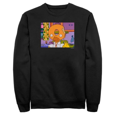 Men's The Simpsons Homer Donut Head Sweatshirt 3 Men's The Simpsons Homer Donut Head Sweatshirt - Image 3